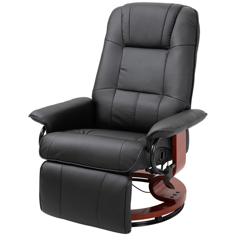 Fauteuil inclinable pivotant en cuir Vegan, Noir