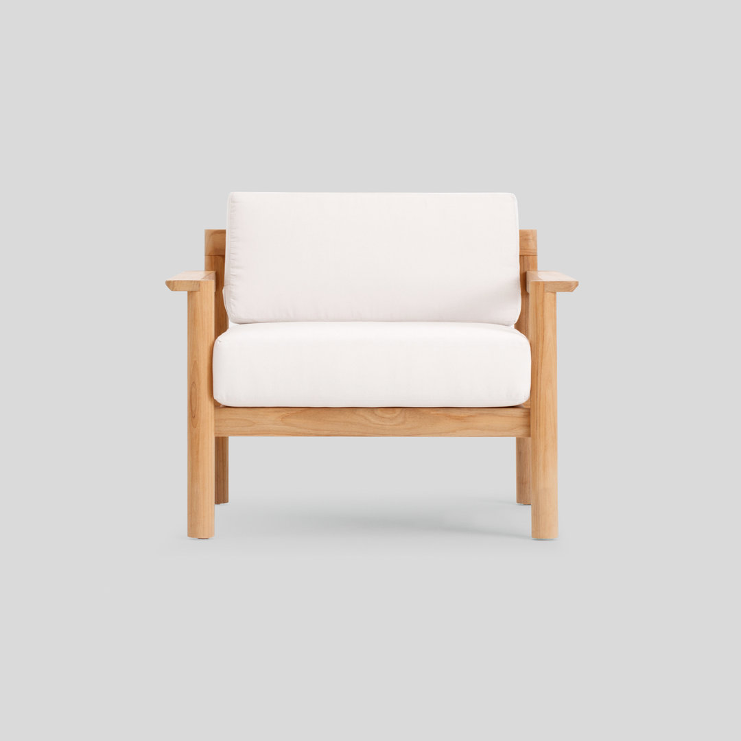 Haven Teak Outdoor Chair with Sunbrella Cushions Neighbor Cushion 
