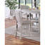 Table de salle à manger à hauteur de comptoir 5 pièces, ensemble de table carrée avec tablettes et coussins de style moderne gris rustique