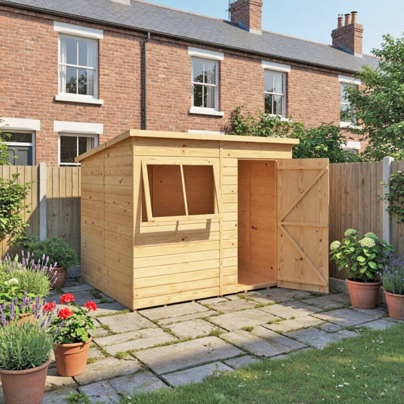 Perugia 8 Ft. W x 6 Ft. D Shiplap Pent Shed, No