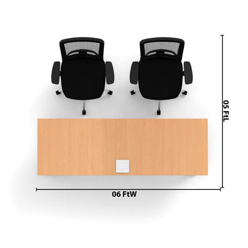 Lueseal Rectangle 2 Person Flip Top 72'' L Modular Training Table and Chair Set with Casters and Modesty Panel and Cable Management