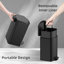 Poubelle en acier inoxydable 1,6 gallons à fermeture en douceur avec ouverture carrée pour la cuisine, la salle de bain, la chambre à coucher et le bureau à domicile-128854859