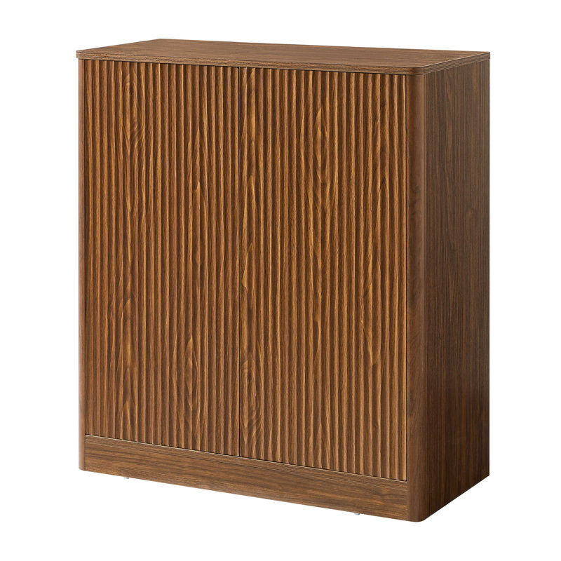34.3" Modern Wavy Sideboard, Curved Contour Design Storage Cabinet, 2-Door Cabinet With Storage Function, Suitable For Kitchen/Bedroom/Living Room