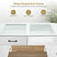 Modern White Manicure Table, Nail Tech Desk with Glass Top