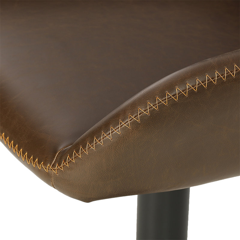 Winfield Swivel Upholstered Adjustable Height Counter Stool with Metal Frame, Chestnut