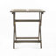 Table pliante grise en bois de 25 po, remarquable pour le patio, avec amélioration des lattes et patins de table de 25 po, gris, design Glad
