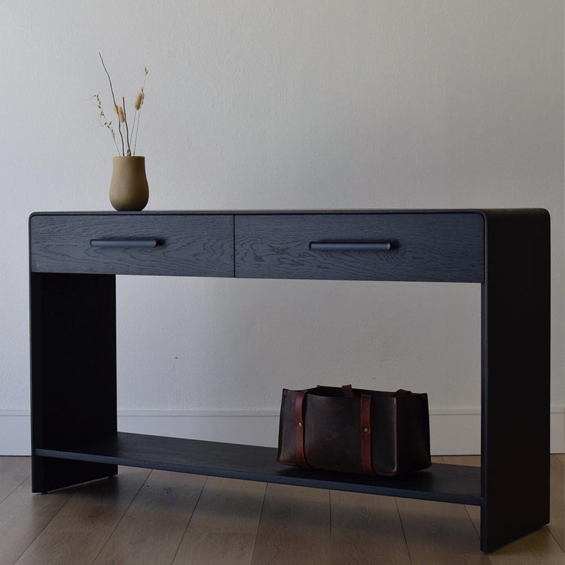 Modern Minimalist Multifunctional Console Table, Black, 35.43" H x 47.24" W x 13.78" D