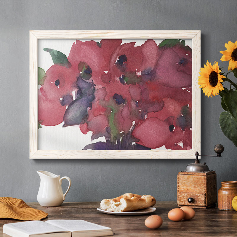 Floral I, impression sur toile encadrée, Cadre blanc, H 22 po x l 32 po x P 1,5 po