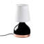 Élégante lampe de table noire, corps en métal avec capuchon en tissu, 6,7 po x 6,7 po x 13 po | Conception élégante, douille E27 (40 W maximum), parfaite pour le décor du salon et de la chambre à coucher, indice IP20, concept moderne noir et blanc-57662679-57662684