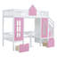 Lit superposé avec table interchangeable, lit superposé se transformant en lit supérieur et bureau en duvet