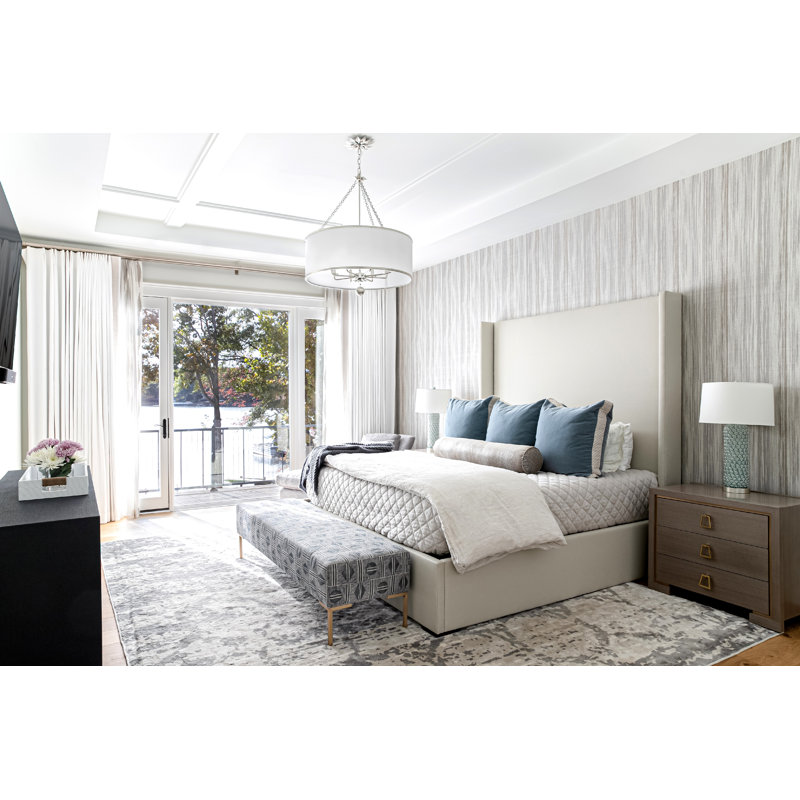 Paloma Dimmable Drum Chandelier, Silver, 33.5" H x 29" W