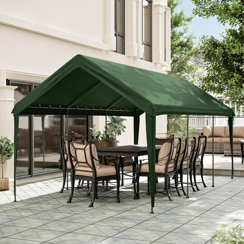 10 X 20 Ft Canopy Replacement Cover, Carport Roof Cover Only (Frame Is Not Included), Olive Green