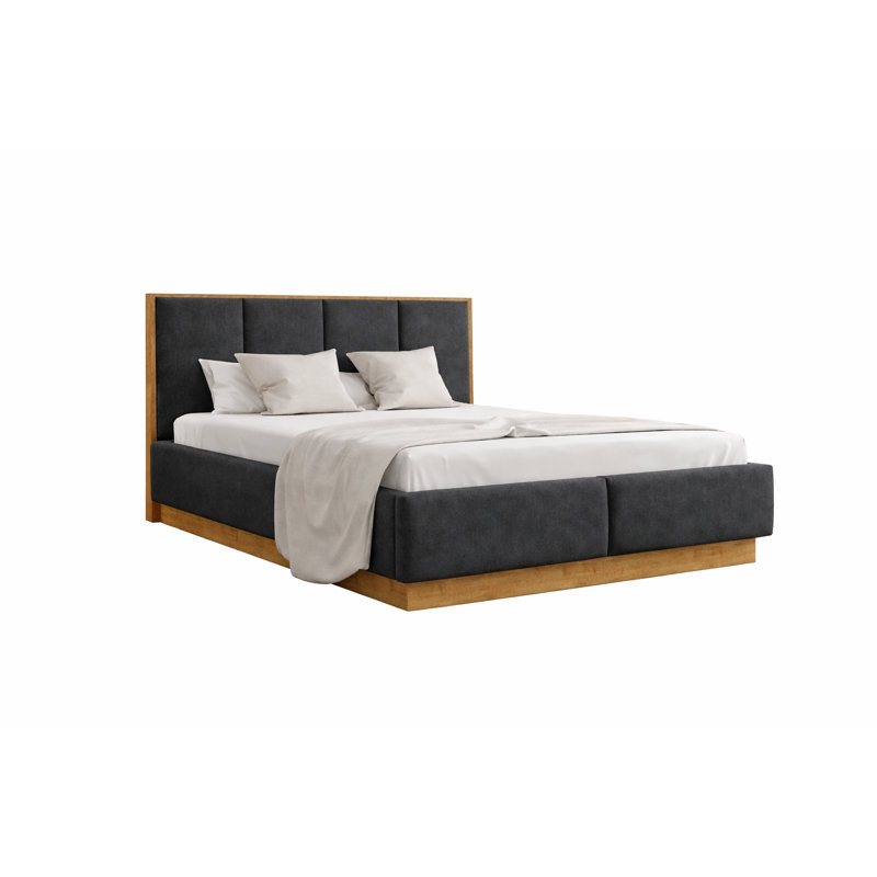 Upholstered Ottoman Storage Bed, Grey, Super King (6')