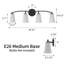 Éclairage pour meuble-lavabo noir mat avec abat-jour en verre transparent opale-1271876812