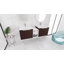 Meuble-lavabo flottant à double paroi avec lavabo en résine blanc