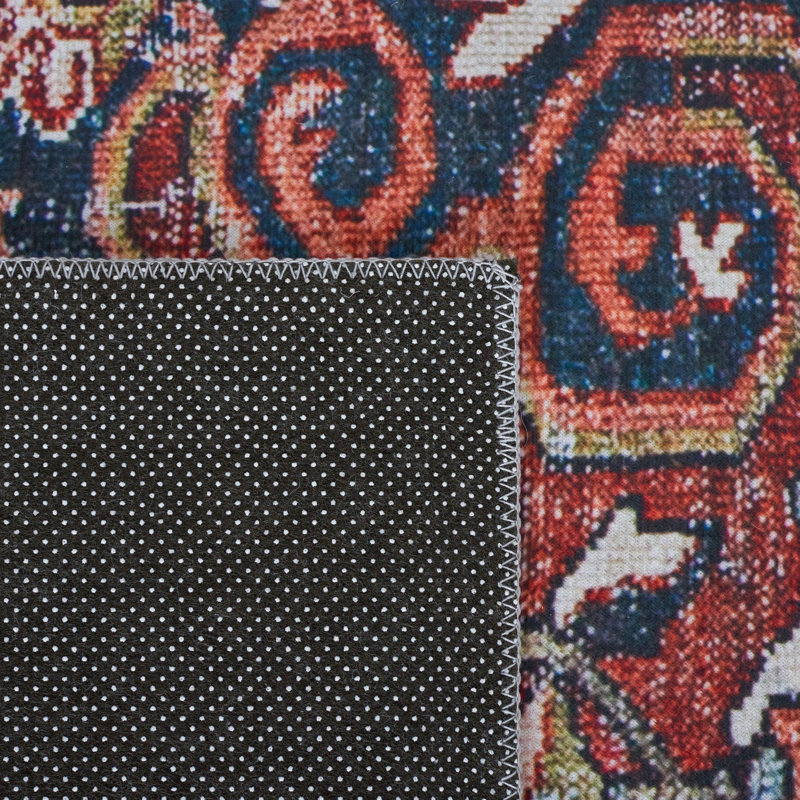 Ziebarth 176 M/W S/R Area Rug In Red / Navy, Rectangle 8' x 10'