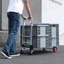 Chariot de manutention pliable en aluminium, 2 en 1, capacité 180 kg, avec roues en caoutchouc pour le transport et la manutention en entrepôt, chariot industriel robuste et pliable, idéal pour les supermarchés et les jardins.