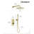 Angelsey 2-Function Shower Faucet Set with Thermostatic Valve, 12" Rain Shower Head with Handheld Spray, Zirconium Gold Shower System, Bathroom Shower Fixtures-119237164