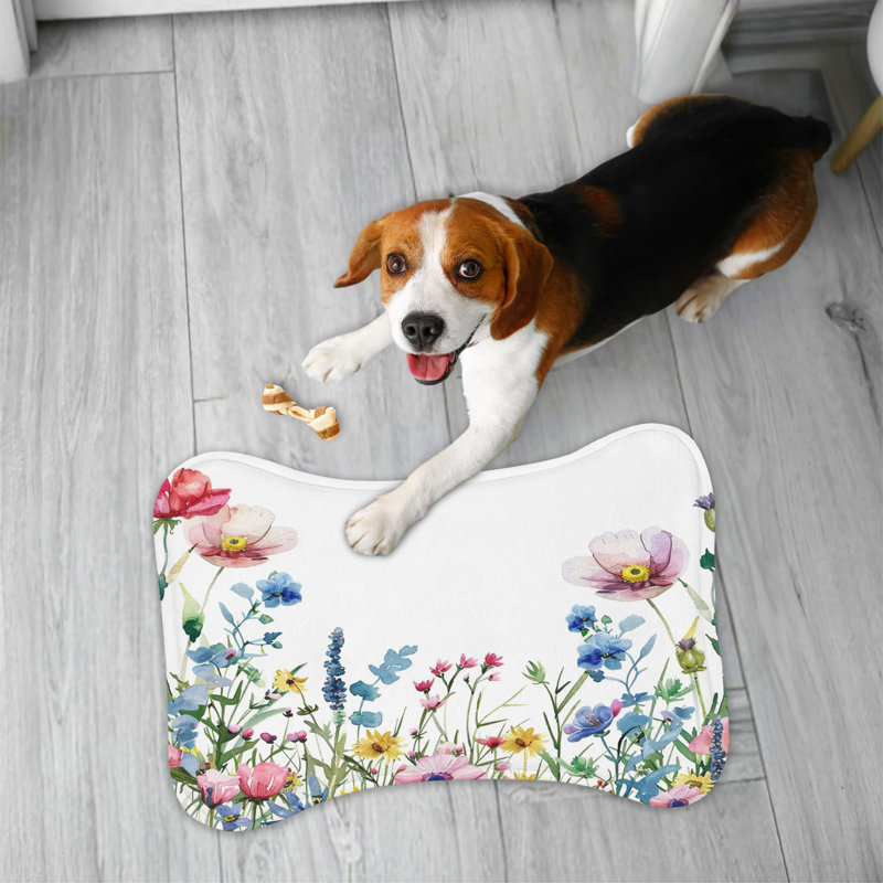 Watercolor Blossom Motifs - Tapis d'alimentation en os 1 pièce