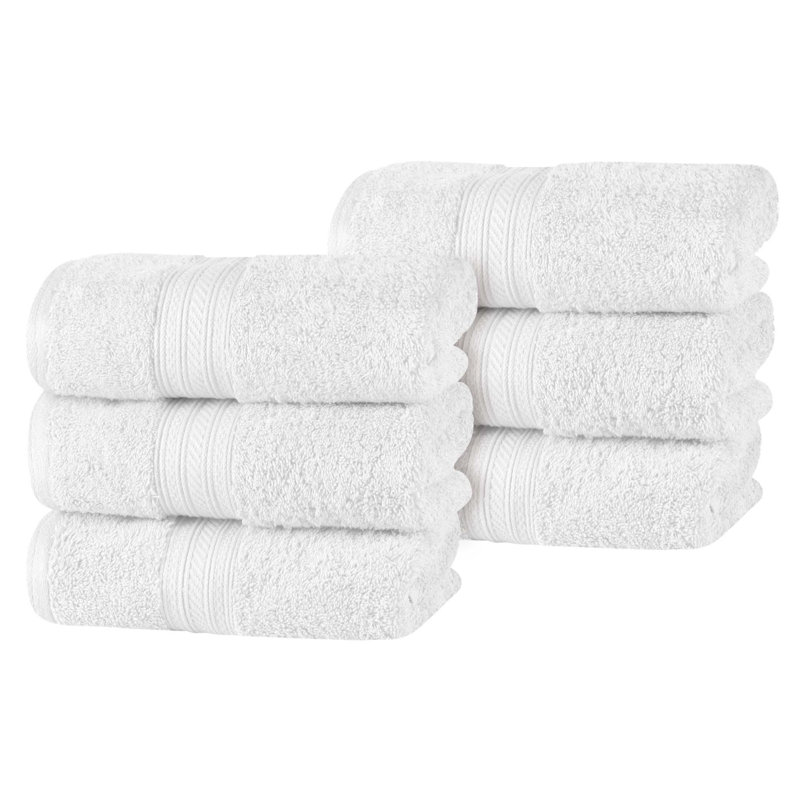 Cotton Plush Soft Highly-Absorbent Heavyweight Luxury Hand Towel, White