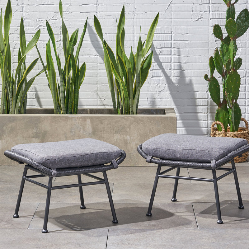 Outdoor Gray In Modern Style - Iron + Plastic, 23.28" D X 17.33" W 15.44" H, Water- Cushions With Tie, Versatile Side Chair Iron+Plastic For Use Look, 23.28 Depth, Cushions, Piece, Assembly Needed