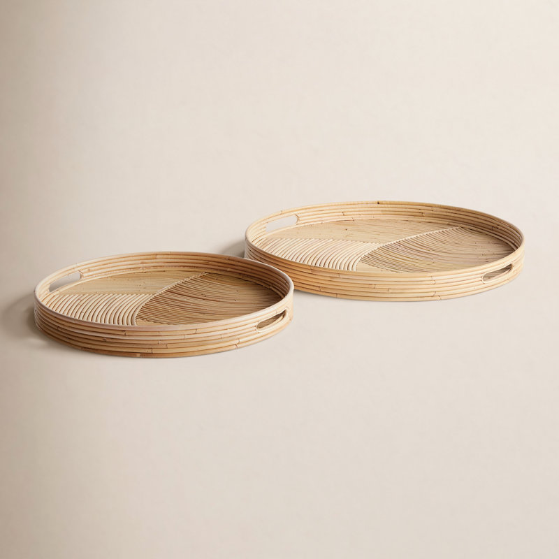 Plateaux à cannes Venova, L 23,5 po x P 23,5 po x H 2,25 po, l 19,75 po x P , Round