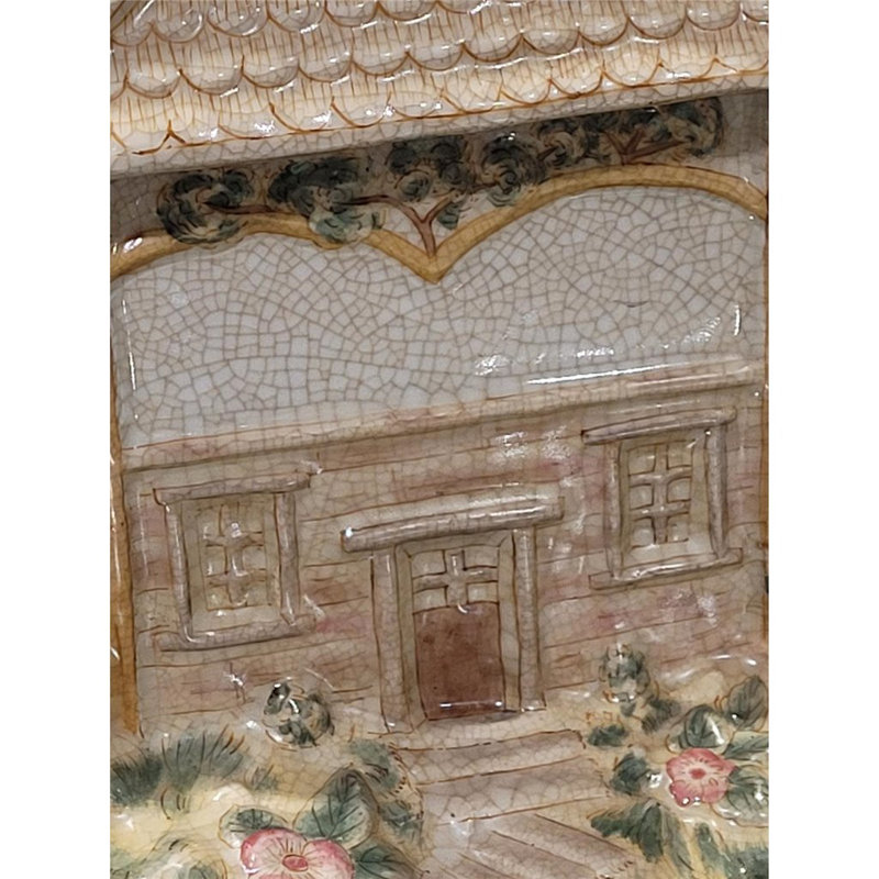 Porcelain House Figurine With Bronze Accents