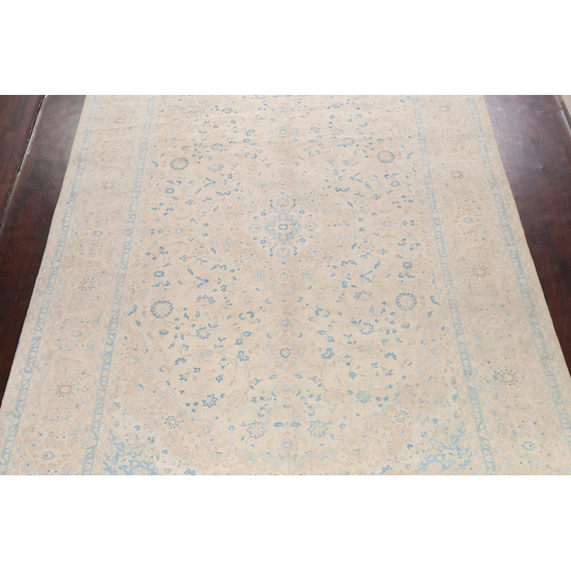 Tapis unique en laine noué à la main beige des années 1960