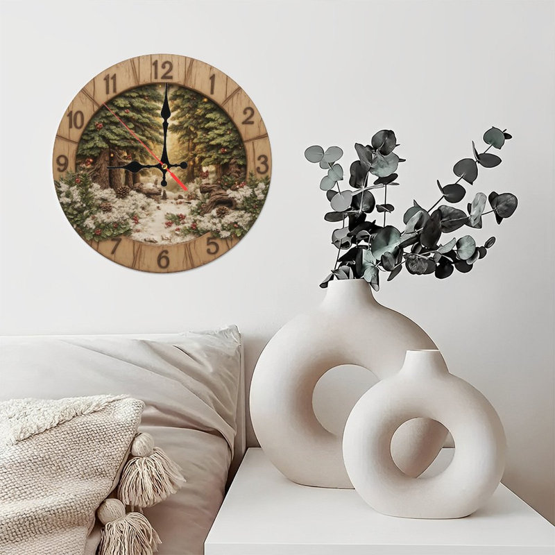 Hiver-forêt-horloge-diorama