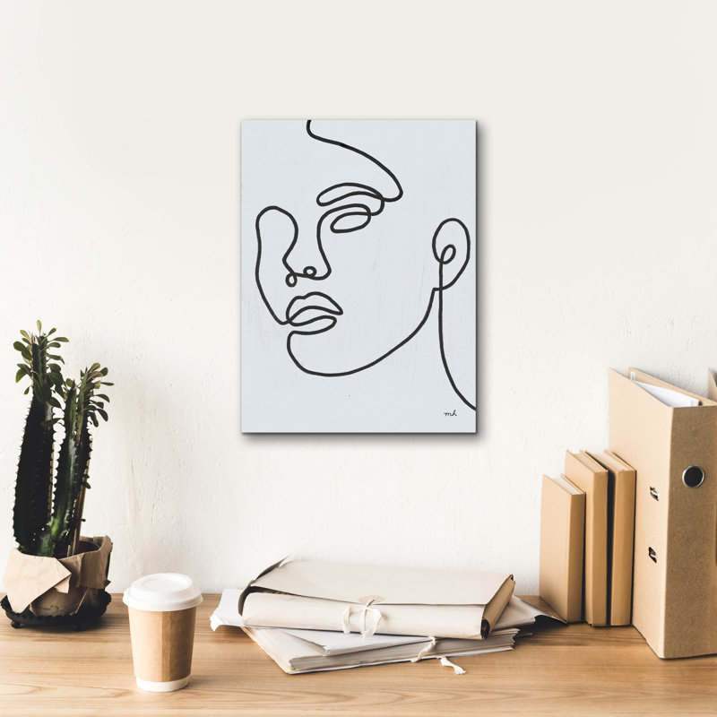 Art mural sur toile Wrought Studio ™ «About Face 2 Wb» par Moira Hershey, H 16 po x l 12 po x P 0,75 po