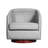 Traditional Club Style Upholstered Accent Chair with 360° Swivel Metal Base-732136384-732041334