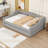 Full XL Wooden Upholstered Daybed with Trundle, LED Lights and Slats-1070417624