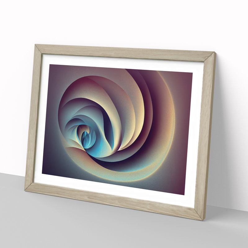 Tremendous Abstract Fractals - Single Picture Frame Print, 46cm H x 64cm W x 2cm D, Oak