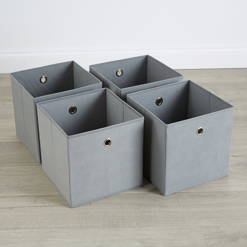 Fabric Storage Cube Organiser Box, Grey