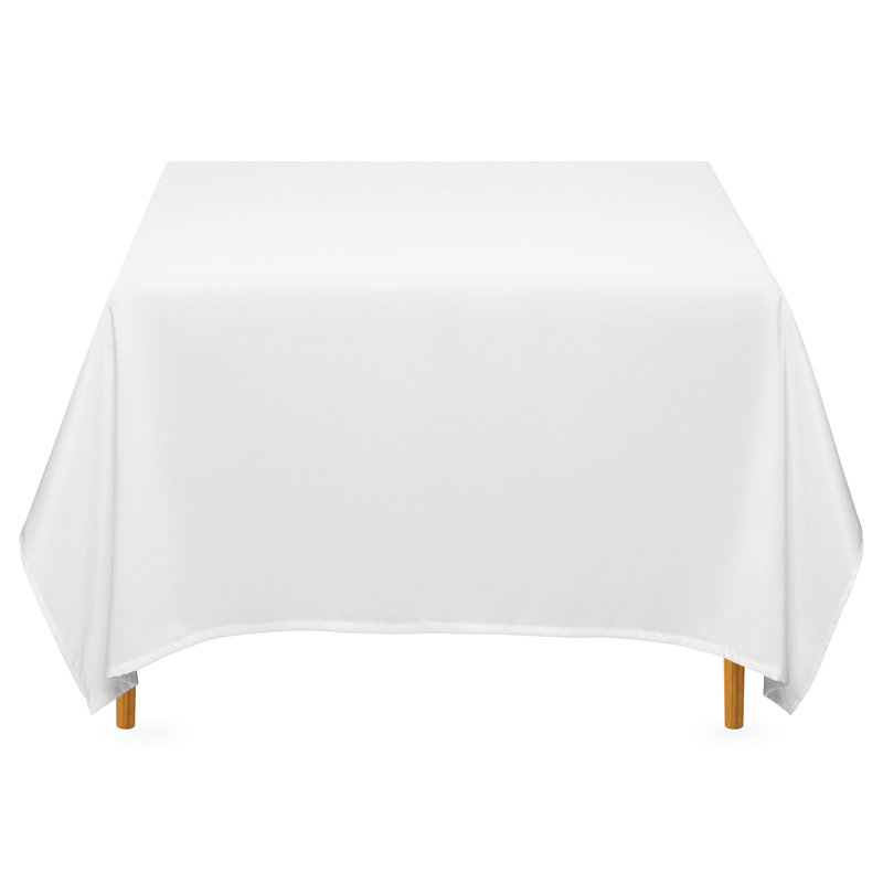  Square Solid Color Tablecloth, White, 54" x 54"