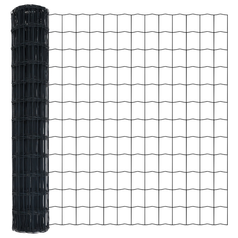 Galvanised Steel Border Fencing, 120 x 2500 x 0.2 cm, Grey