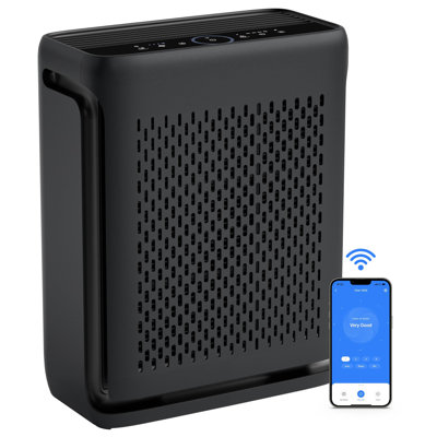 Purificateur d'air pour chambre à coucher de grande pièce jusqu'à 1110 pi avec moniteur de qualité de l'air, WiFi intelligent, préfiltre lavable, mode veille HEPA pour animaux de compagnie, allergies, poussière, pollen, vital 100S-P