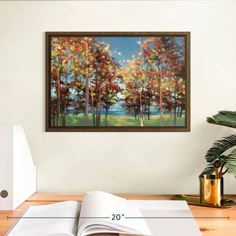 Kaléidoscope, 13 po x 9 po, Cadre flottant noyer