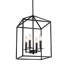 Lustre à cage ouverte en métal noir 18 lumières 4 pouces