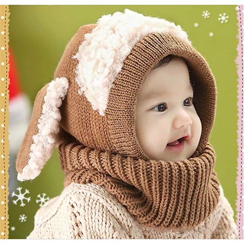 Bonnet tricoté pour enfants, Brun