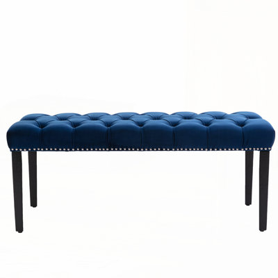 Upholstered Tufted Bench Ottoman