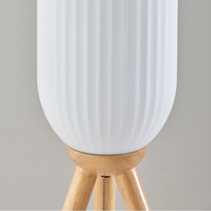 Lampe trépied en bois massif Lapka, Naturel