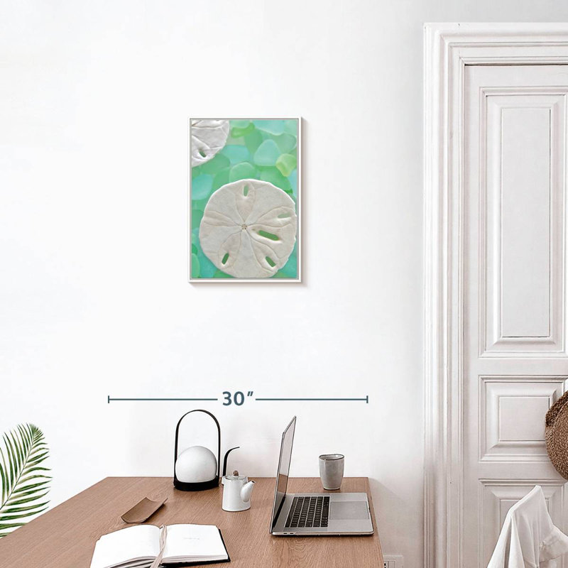 Seaglass V, Floating Frame White, 13" x 19"