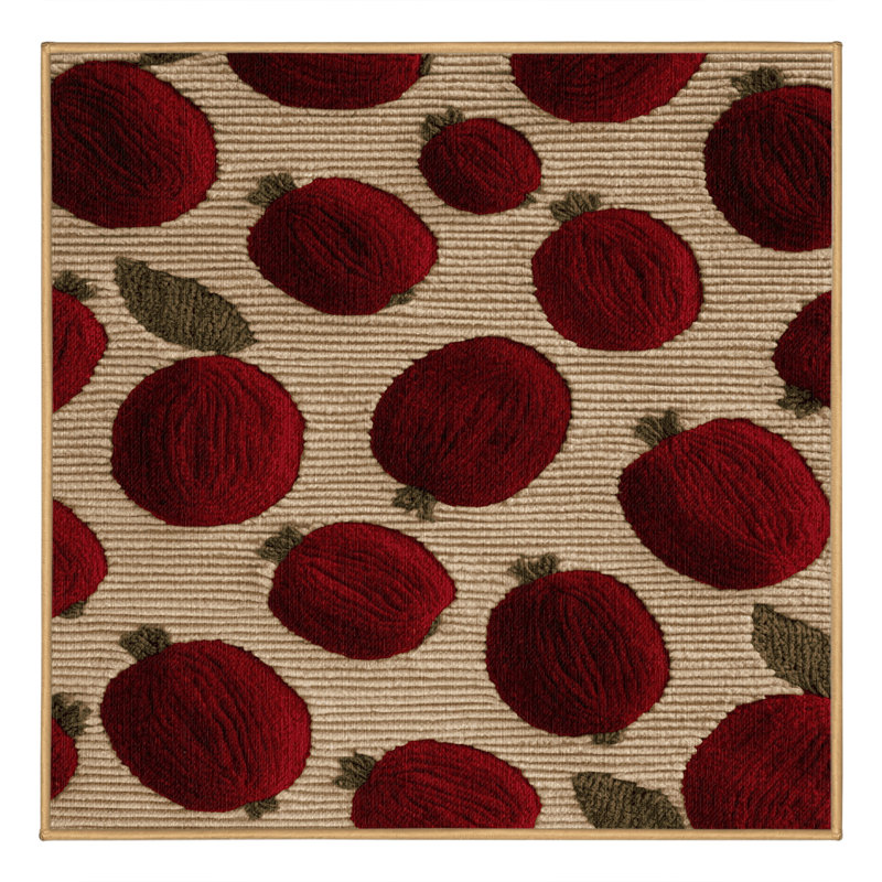  Tapis lavable à la canneberge, Carré 3 pi