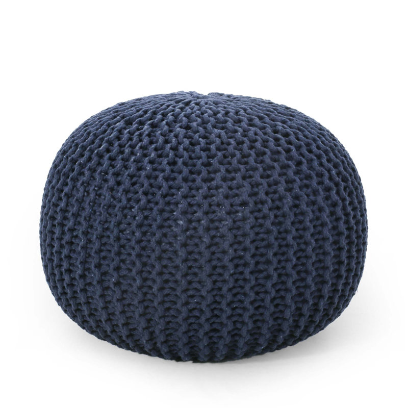 Pouf rond en coton Bordeaux, repose-pieds polyvalent et coussin de sol pour plus de confort et de style, Marine