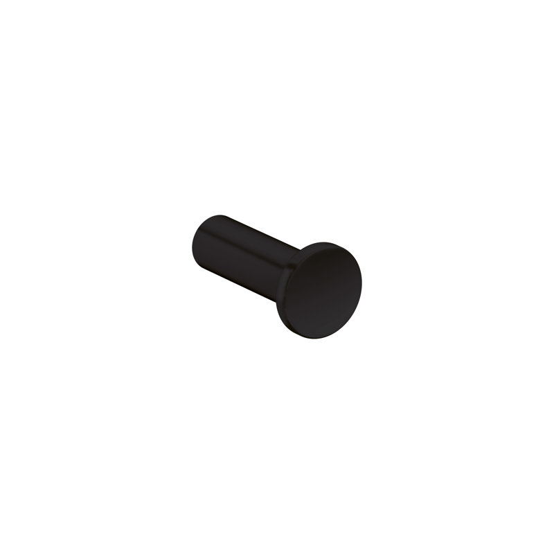 Universal Circular Single Robe Hook, Matte Black