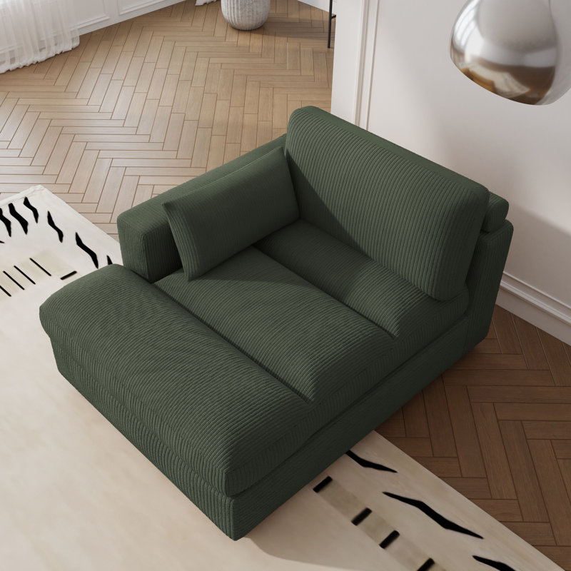 Bentura Chaise Lounge, Green, Left Hand Facing