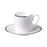 Coffee Cup & Saucer LIZARD PLATIN Set of 2 in Luxury Box diam. 2.3in, H 2.5in, Cap. 4 oz, Saucer diam. 4.75in