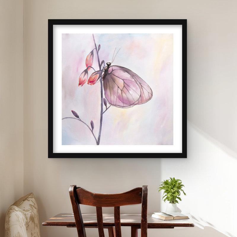 Delicate butterfly - Insect Romantic Framed Matted Print