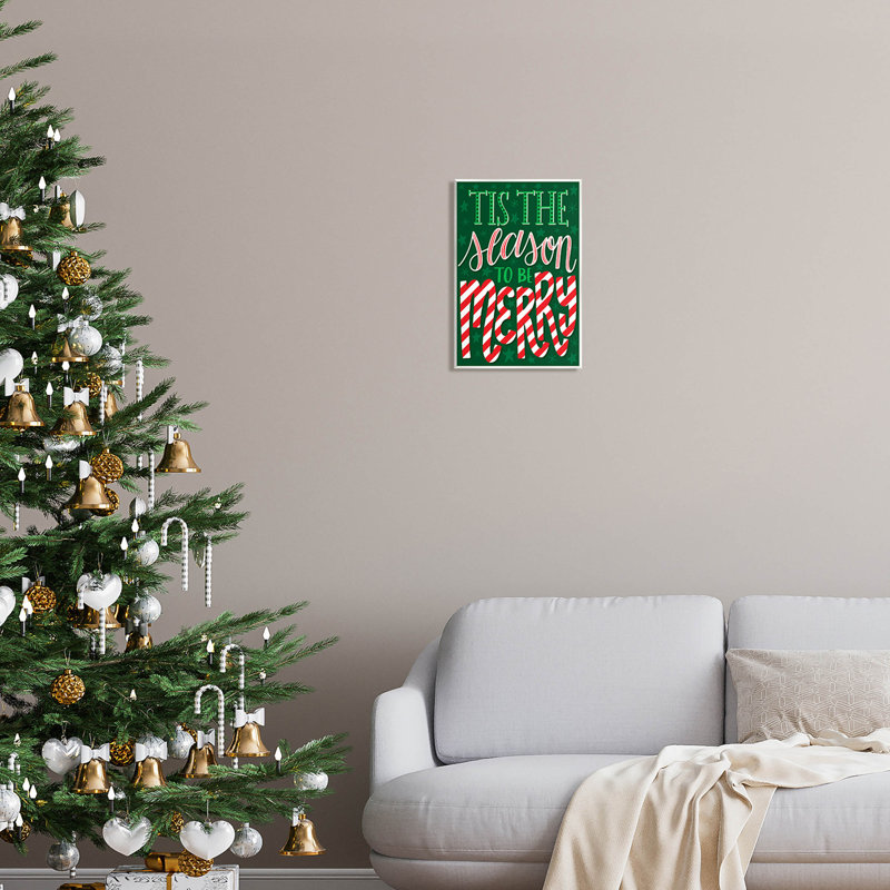 Tis The Season To Be Merry Patterned Wood Wall Plaque